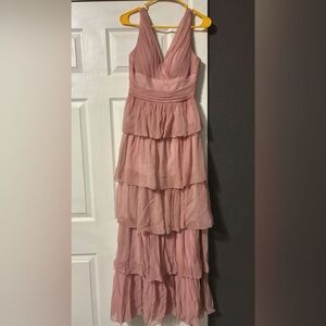 Elegant Pink Tiered Dress